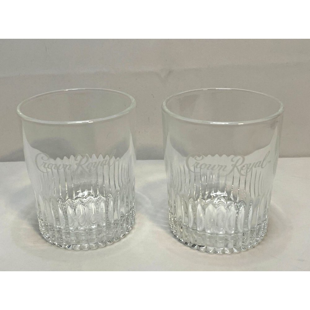 Crown Royal Whiskey Rocks Glass established 1939 Limited Edition set of 2